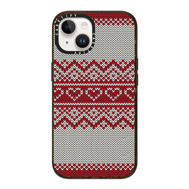 CASETiFY iPhone 14 ケース ブラック インパクトケース Red Fair Isle Sweater casetify_artist