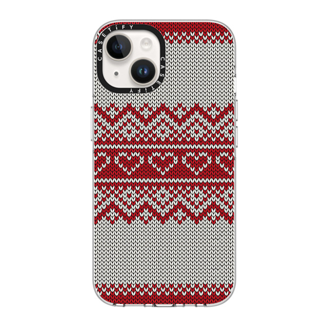 CASETiFY iPhone 14 ケース クリア クリア ケース MagSafe対応 Red Fair Isle Sweater casetify_artist