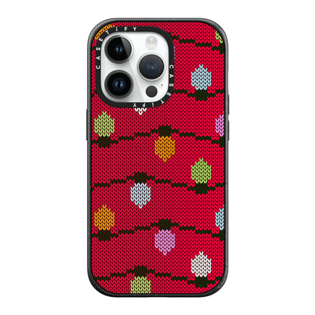 CASETiFY iPhone 14 Pro ケース マットブラック インパクトケース MagSafe対応 Ugly Christmas Sweater casetify_artist