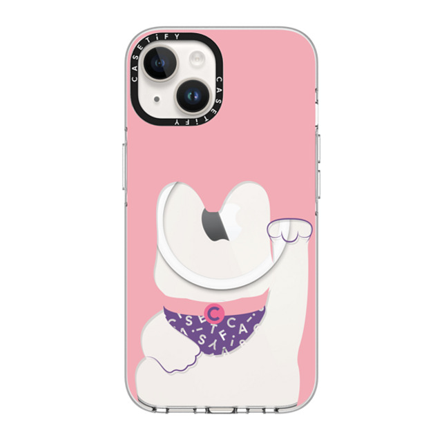 CASETiFY iPhone 14 ケース クリア クリア ケース MagSafe対応 Lucky Cat Pink casetify_artist