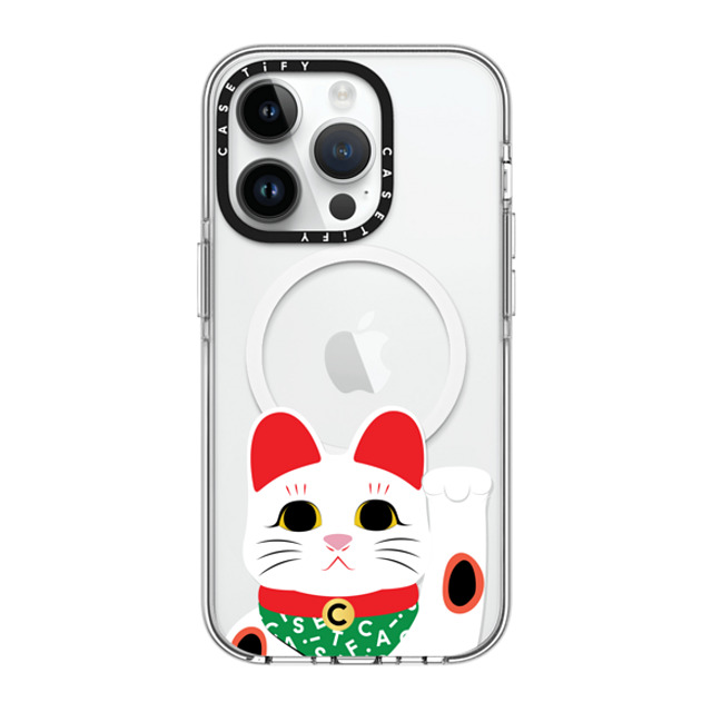 CASETiFY iPhone 14 Pro ケース クリア クリア ケース MagSafe対応 Waving Lucky Cat casetify_artist