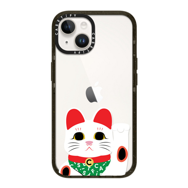 CASETiFY iPhone 14 ケース ブラック インパクトケース Waving Lucky Cat casetify_artist