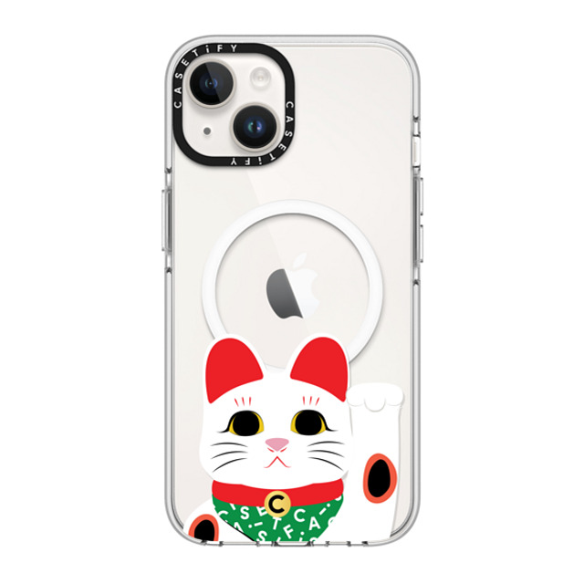 CASETiFY iPhone 14 ケース クリア クリア ケース MagSafe対応 Waving Lucky Cat casetify_artist