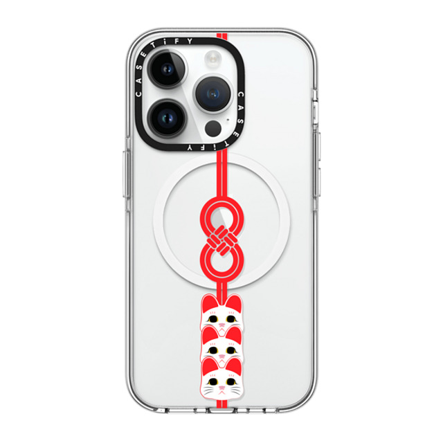 CASETiFY iPhone 14 Pro ケース クリア クリア ケース MagSafe対応 Lucky Knot, Lucky Cat casetify_artist