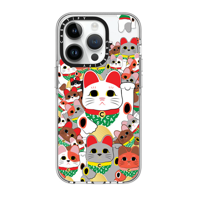 CASETiFY iPhone 14 Pro ケース クリア クリア ケース MagSafe対応 Lucky Cat Parade casetify_artist