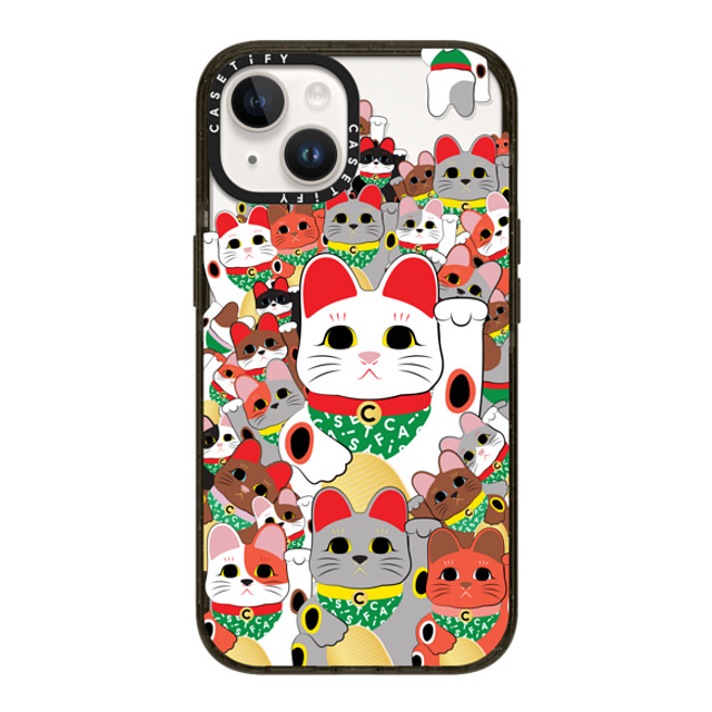 CASETiFY iPhone 14 ケース ブラック インパクトケース MagSafe対応 Lucky Cat Parade casetify_artist