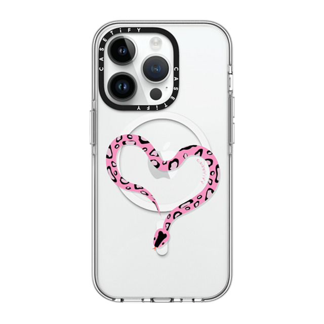 CASETiFY iPhone 14 Pro ケース クリア クリア ケース MagSafe対応 Pink Heart Snake casetify_artist