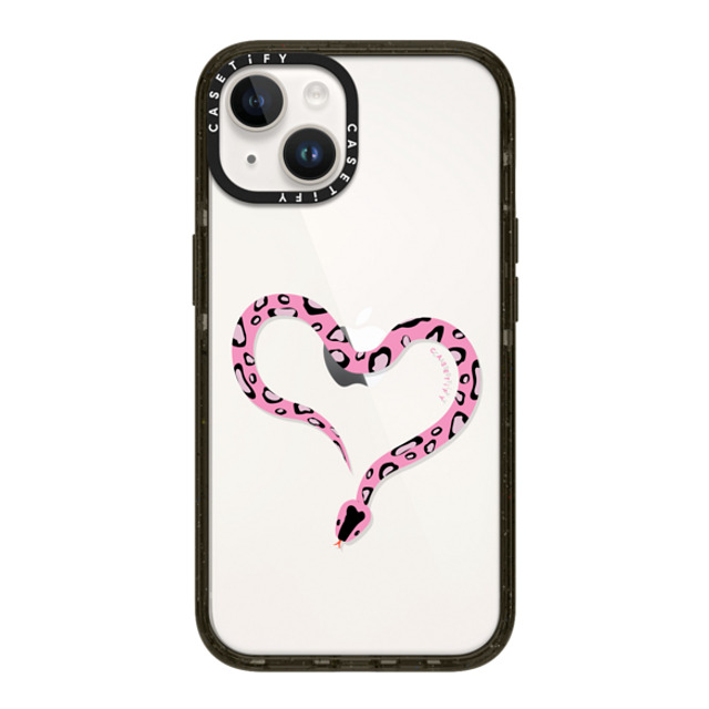 CASETiFY iPhone 14 ケース ブラック インパクトケース Pink Heart Snake casetify_artist