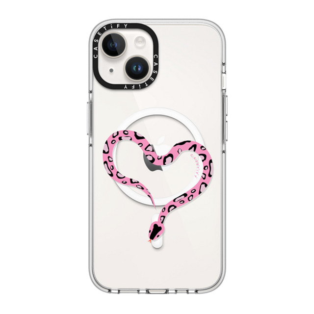 CASETiFY iPhone 14 ケース クリア クリア ケース MagSafe対応 Pink Heart Snake casetify_artist