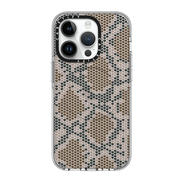 CASETiFY iPhone 14 Pro ケース クリア クリア ケース MagSafe対応 Brown Heart Snake Print casetify_artist