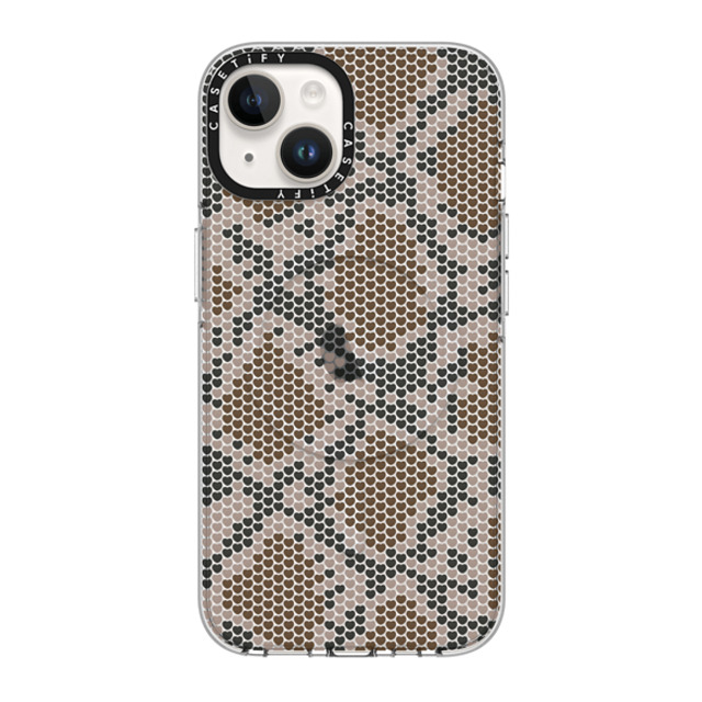 CASETiFY iPhone 14 ケース クリア クリア ケース MagSafe対応 Brown Heart Snake Print casetify_artist