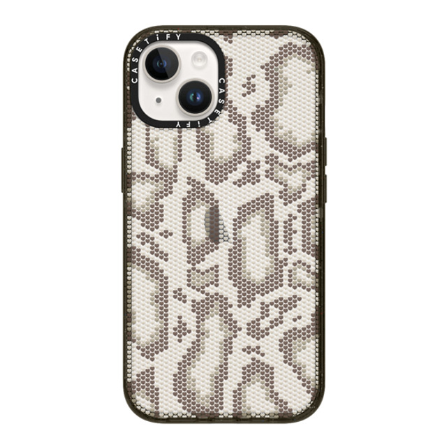 CASETiFY iPhone 14 ケース ブラック インパクトケース Beige Heart Snake Print casetify_artist