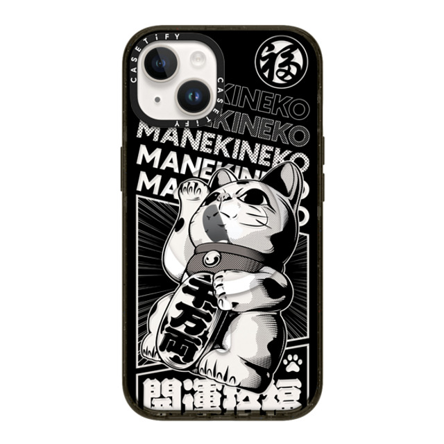 CASETiFY iPhone 14 ケース ブラック インパクトケース MagSafe対応 Lucky Cat Comic casetify_artist