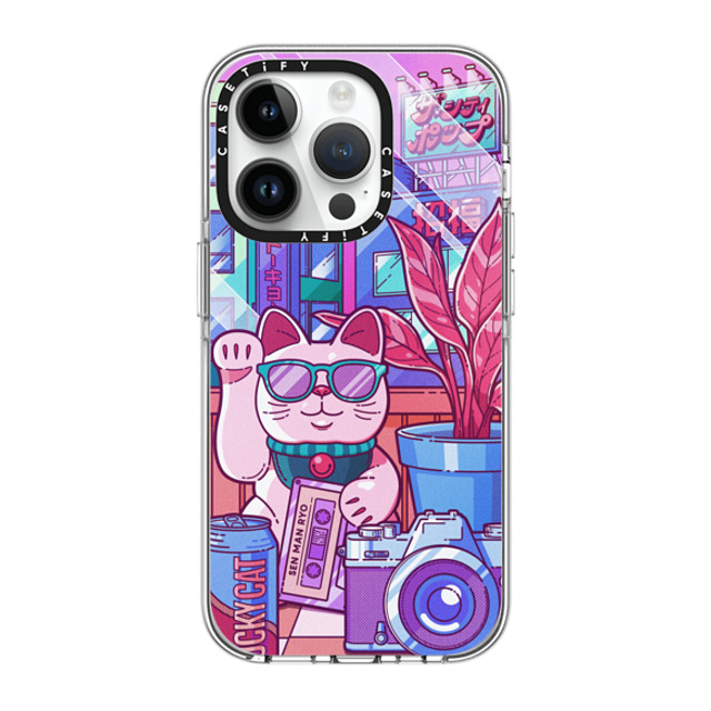CASETiFY iPhone 14 Pro Case Clear Clear Case MagSafe Compatible Lucky Cat City Pop casetify_artist CASETiFY iPhone 14 Pro Case Clear Clear Case MagSafe Compatible Lucky Cat City Pop casetify_artist