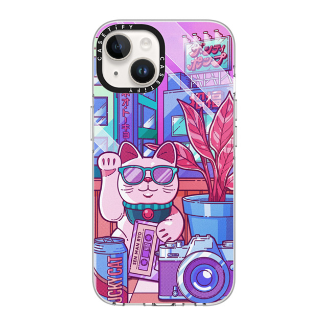 CASETiFY iPhone 14 ケース クリア クリア ケース MagSafe対応 Lucky Cat City Pop casetify_artist