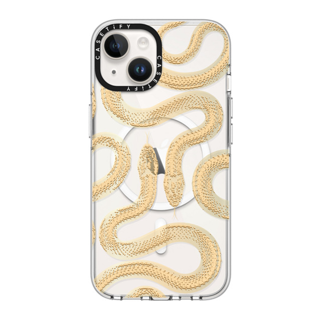 CASETiFY iPhone 14 Case Clear Clear Case MagSafe Compatible Snake,Animal,Typography Gold Kingsnake CASETiFY iPhone 14 Case Clear Clear Case MagSafe Compatible Snake,Animal,Typography Gold Kingsnake