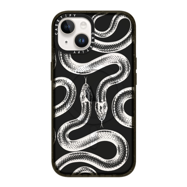 CASETiFY iPhone 14 ケース ブラック インパクトケース MagSafe対応 Transparent Kingsnake casetify_artist