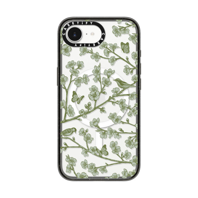 CASETiFY iPhone 16e Case Black Impact Case MagSafe Compatible Floral Floral,Floral Blooming Sakura Green Back to School CASETiFY iPhone 16e Case Black Impact Case MagSafe Compatible Floral Floral,Floral Blooming Sakura Green Back to School