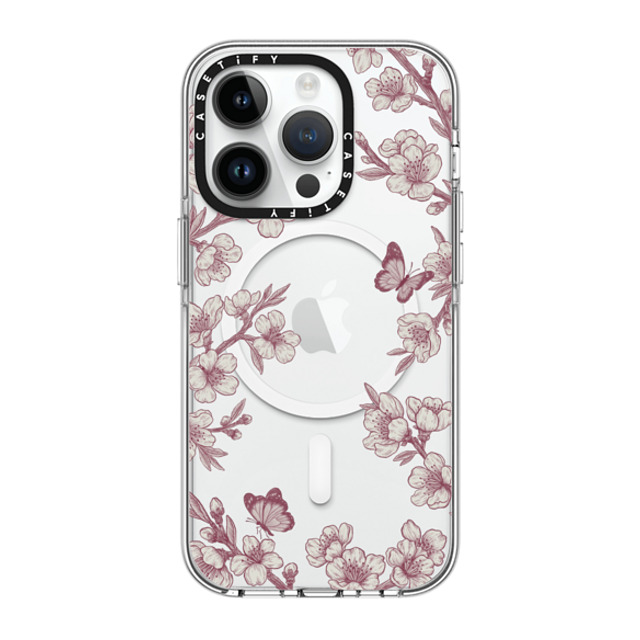 CASETiFY iPhone 14 Pro Case Clear Clear Case MagSafe Compatible フローラル Pink Sakura Garden CASETiFY iPhone 14 Pro Case Clear Clear Case MagSafe Compatible フローラル Pink Sakura Garden