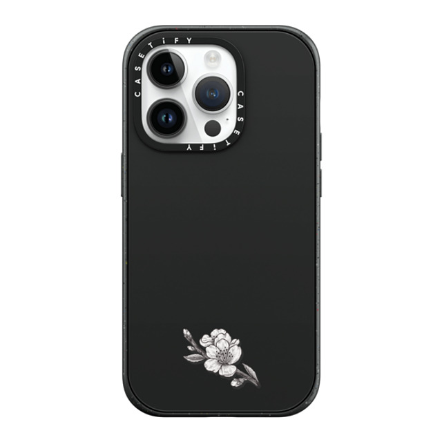 CASETiFY iPhone 14 Pro ケース マットブラック インパクトケース MagSafe対応 フローラル Sakura Branch
