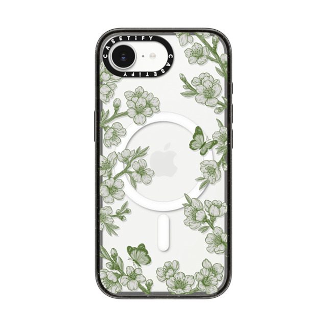 CASETiFY iPhone 16e Case Black Impact Case MagSafe Compatible Floral フローラル Green Sakura Garden Back to School CASETiFY iPhone 16e Case Black Impact Case MagSafe Compatible Floral フローラル Green Sakura Garden Back to School