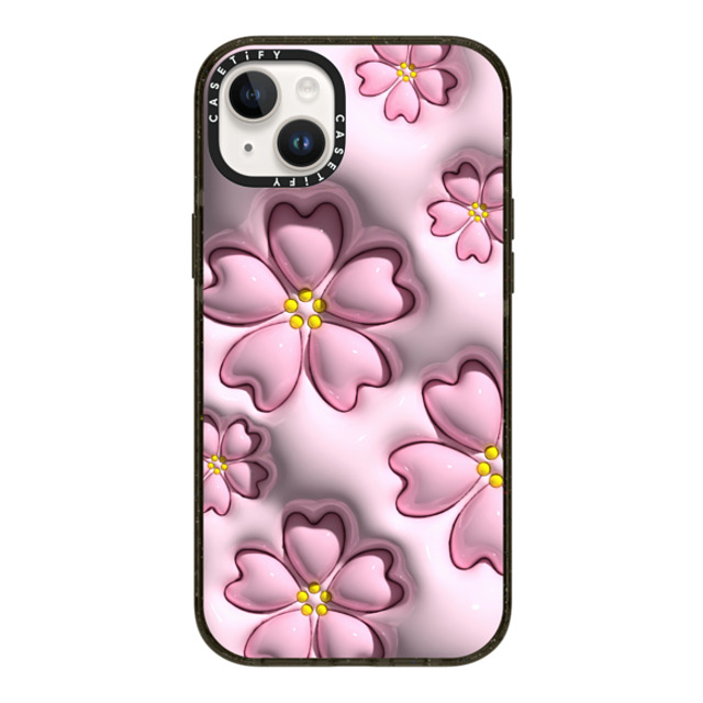 CASETiFY iPhone 14 Plus Case Glossy Black Impact Case MagSafe Compatible フローラル Sakura CASETiFY iPhone 14 Plus Case Glossy Black Impact Case MagSafe Compatible フローラル Sakura
