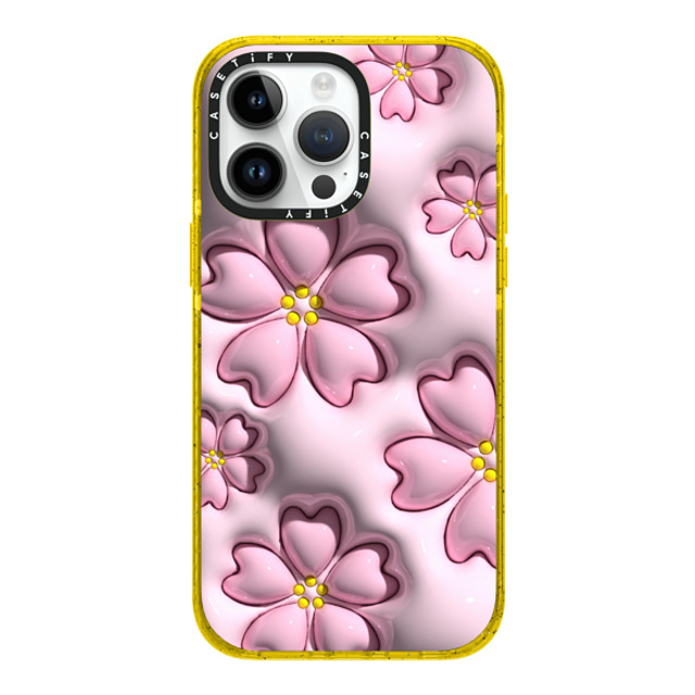 CASETiFY iPhone 14 Pro Max Case イエロー Impact Case フローラル Sakura CASETiFY iPhone 14 Pro Max Case イエロー Impact Case フローラル Sakura