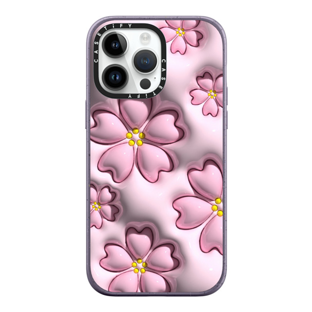 CASETiFY iPhone 14 Pro Max Case Matte Deep Purple Impact Case MagSafe Compatible フローラル Sakura CASETiFY iPhone 14 Pro Max Case Matte Deep Purple Impact Case MagSafe Compatible フローラル Sakura