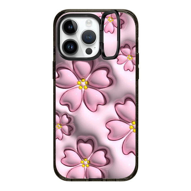 CASETiFY iPhone 14 Pro Max Case Black インパクトリングスタンドケース MagSafe対応 フローラル Sakura CASETiFY iPhone 14 Pro Max Case Black インパクトリングスタンドケース MagSafe対応 フローラル Sakura