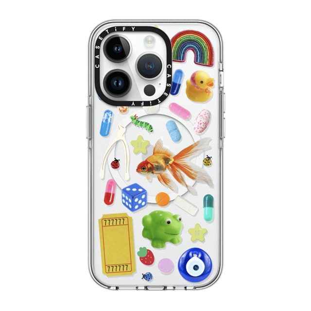 CASETiFY iPhone 14 Pro Case Clear Clear Case MagSafe Compatible Happy Dose of Luck casetify_artist CASETiFY iPhone 14 Pro Case Clear Clear Case MagSafe Compatible Happy Dose of Luck casetify_artist