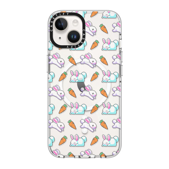 CASETiFY iPhone 14 Case Clear Clear Case MagSafe Compatible Bunny Carrot casetify_artist CASETiFY iPhone 14 Case Clear Clear Case MagSafe Compatible Bunny Carrot casetify_artist