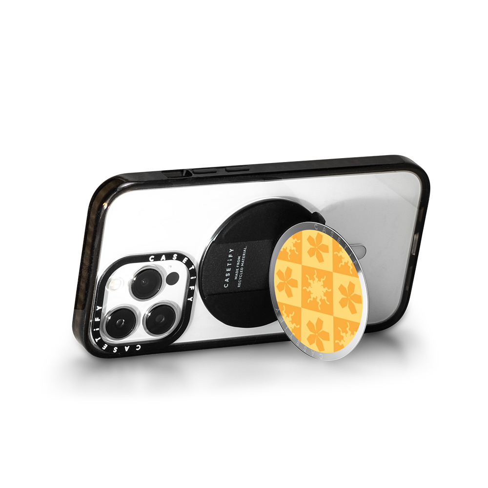 CASETiFY Snappy グリップスタンド シルバー Snappy ミラー グリップスタンド MagSafe対応 Sun or Flower casetify_artist CASETiFY Snappy グリップスタンド シルバー Snappy ミラー グリップスタンド MagSafe対応 Sun or Flower casetify_artist
