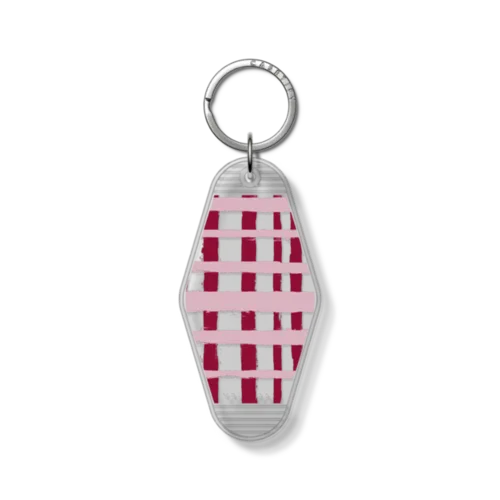 Keychain Tag - Berry Stripes
