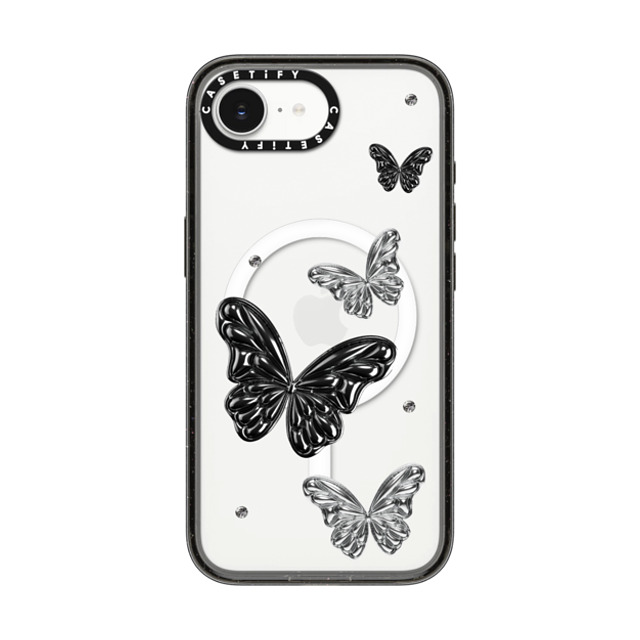CASETiFY iPhone 16e ケース ブラック インパクトケース MagSafe対応 Metallic Butterfly casetify_artist Back to School CASETiFY iPhone 16e ケース ブラック インパクトケース MagSafe対応 Metallic Butterfly casetify_artist Back to School