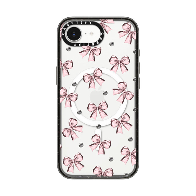 CASETiFY iPhone 16e ケース ブラック インパクトケース MagSafe対応 Metallic Pink Ribbon casetify_artist Back to School CASETiFY iPhone 16e ケース ブラック インパクトケース MagSafe対応 Metallic Pink Ribbon casetify_artist Back to School