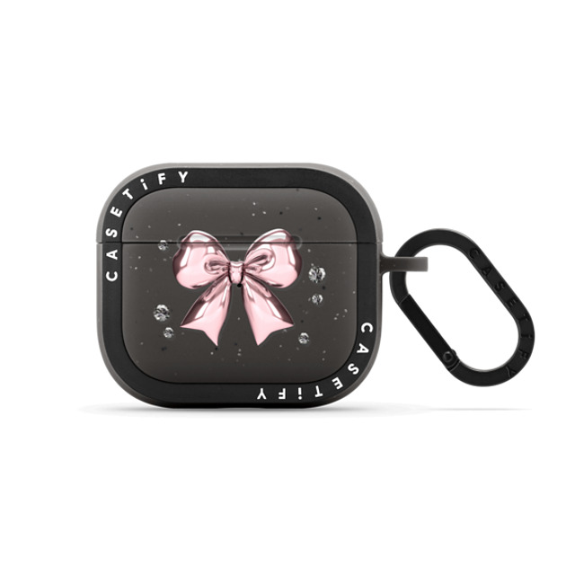 CASETiFY AirPods(第3世代) Matte Charcoal バウンス ケース Chrome メタリック Metallic Pink Ribbon Halloween CASETiFY AirPods(第3世代) Matte Charcoal バウンス ケース Chrome メタリック Metallic Pink Ribbon Halloween