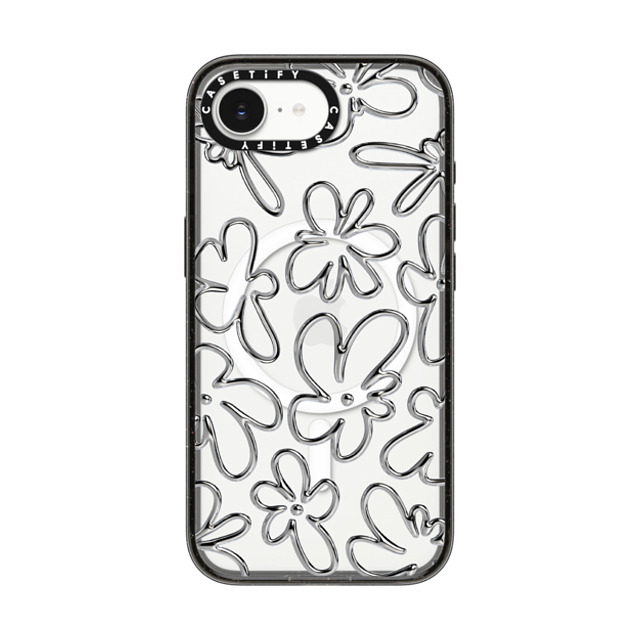 CASETiFY iPhone 16e Case Black Impact Case MagSafe Compatible Chrome Flower casetify_artist Back to School CASETiFY iPhone 16e Case Black Impact Case MagSafe Compatible Chrome Flower casetify_artist Back to School
