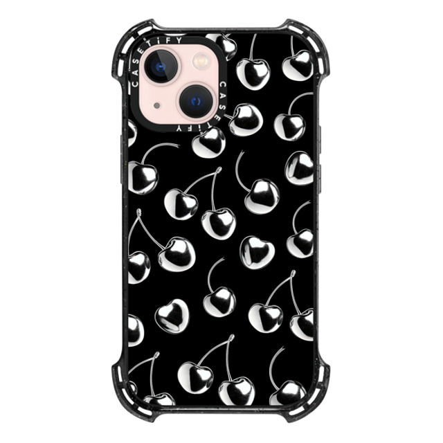 CASETiFY iPhone 13 Mini �P�[�X Triple Black �o�E���X�P�[�X Cherry,Chrome Cherry,Chrome,Monochrome Chrome Cherry