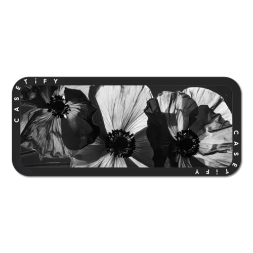 Snappy Laptop Phone Mount - Black Poppies