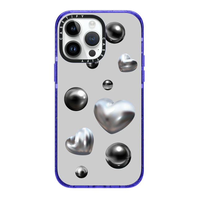 CASETiFY iPhone 14 Pro Max �P�[�X Peri Purple �C���p�N�g�P�[�X Chrome,monochrome Chrome,monochrome Chrome Love - Mercury Retrograde