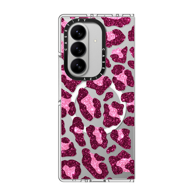 CASETiFY Galaxy Z Fold7 Case Clear �}�O�l�b�g�� �C���p�N�g�P�[�X Leopard Glam casetify_artist