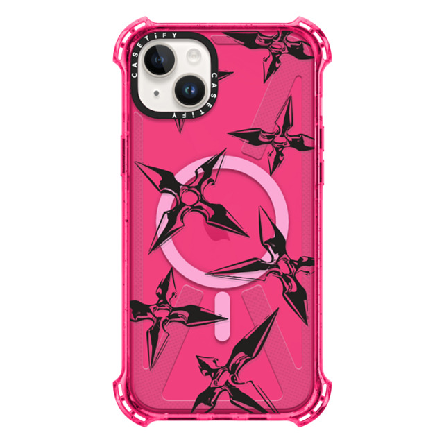 CASETiFY iPhone 14 Plus ケース Bubble Gum バウンスケース Pattern,Monochrome,Line Art Black Shuriken