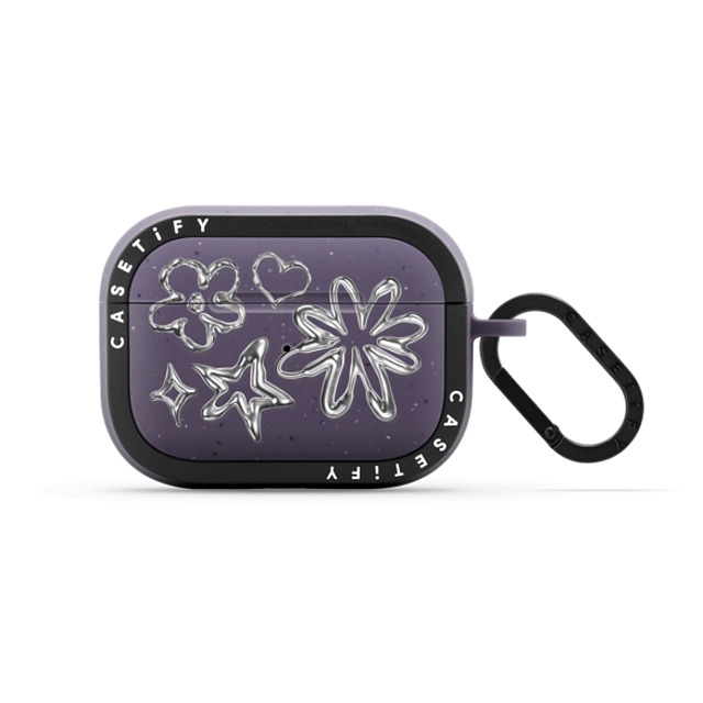 CASETiFY AirPods Pro Matte Deep Purple バウンス ケース Pattern,Star,Monochrome,Futurism Chrome Doodles