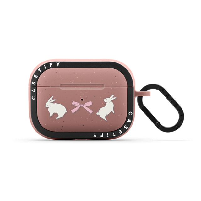 CASETiFY AirPods Pro Matte Dusty Rose バウンス ケース Cottagecore,Pattern Rabbit Ribbon