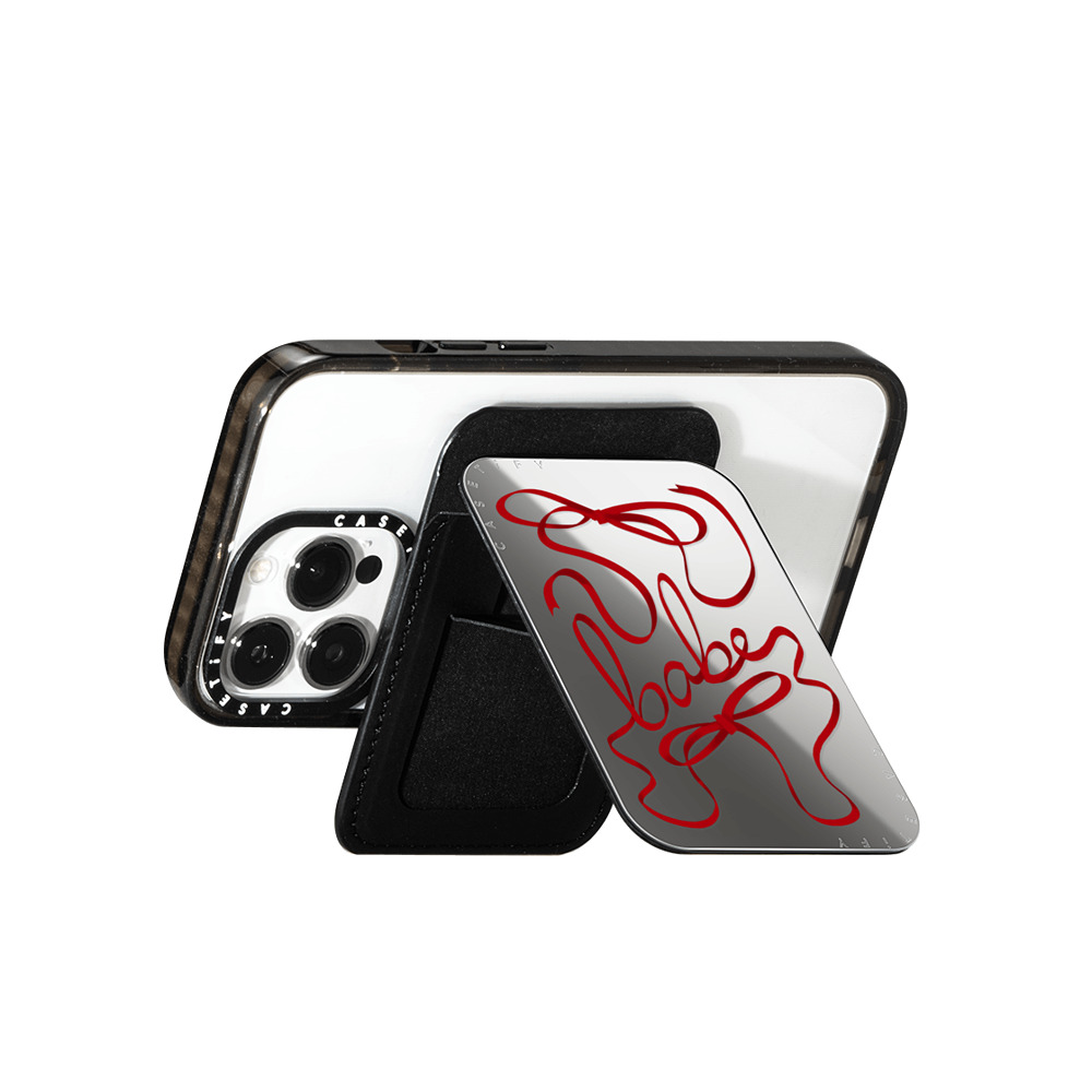 CASETiFY Snappy カードホルダースタンド シルバー Snappy ミラー カードホルダースタンド MagSafe対応 Babes and Bows casetify_artist