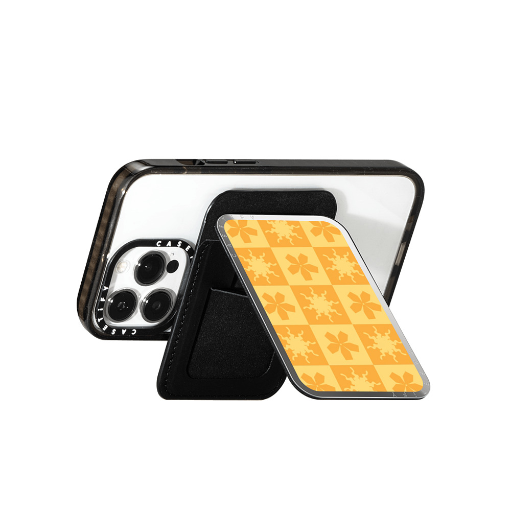 CASETiFY Snappy カードホルダースタンド シルバー Snappy ミラー カードホルダースタンド MagSafe対応 Sun or Flower casetify_artist CASETiFY Snappy カードホルダースタンド シルバー Snappy ミラー カードホルダースタンド MagSafe対応 Sun or Flower casetify_artist