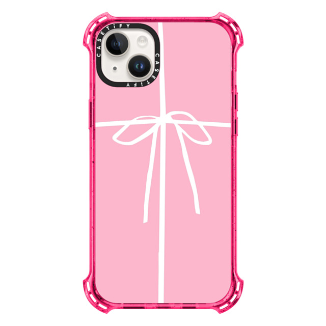 CASETiFY iPhone 14 Plus P[X Bubble Gum oEXP[X Ribbon,Bowcore Bowcore,Coquette,Ribbon Wrapped in a Bow - Bubblegum