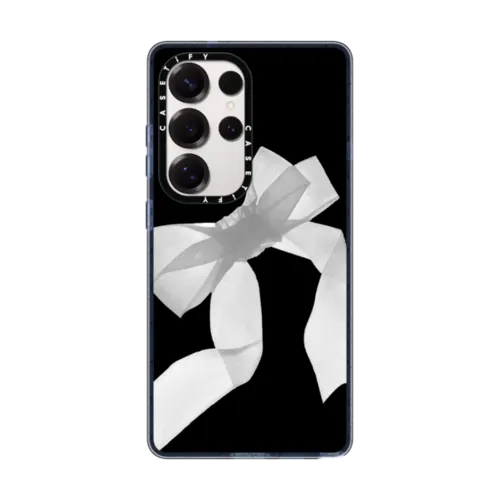 Galaxy S25 Ultra - Black and White Organza Ribbon - Back to Black