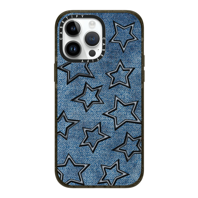 CASETiFY iPhone 14 Pro Max ケース ブラック インパクトケース MagSafe対応 Dark Academia,Star STAR DENIM