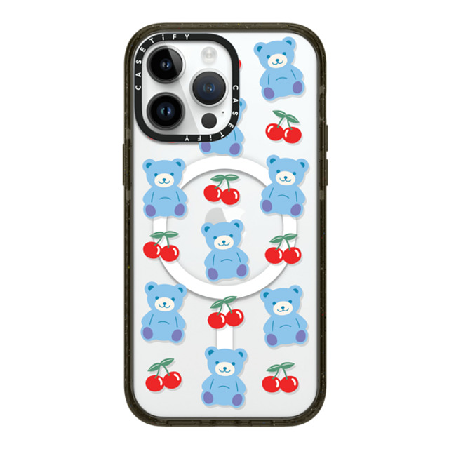 CASETiFY iPhone 14 Pro Max ケース ブラック インパクトケース MagSafe対応 Animal,Cartoon,Pattern,Cartoon,Y2K,Bear Cherrie Bear